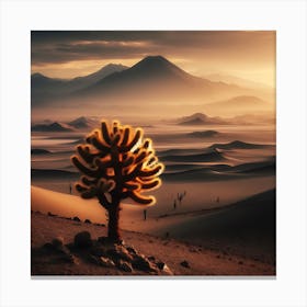 Cactus In The Desert 1 Canvas Print