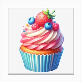 Cupcake With Berries 1 Canvas Print