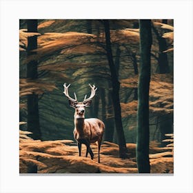 Deer In The Forest 32 Canvas Print