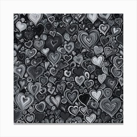 Black And White Hearts Canvas Print