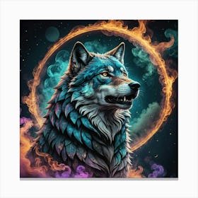 Wolf In The Sky Canvas Print