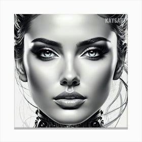 Woman With A Robot Head Canvas Print