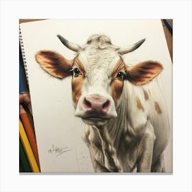 Cow Drawing Canvas Print