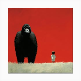 Gorilla And A Child Canvas Print