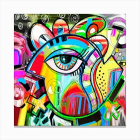 Doodle Bird Digital Painting Poster Print - Abstract Composition Canvas Print