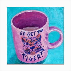 Go Get 'Em Tiger Square Canvas Print