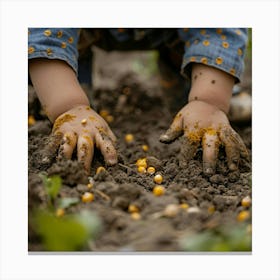 Stockcake Planting Corn Seeds 1719975110 Canvas Print