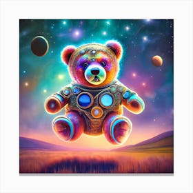 Teddy Bear In Space 8 Canvas Print
