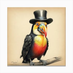 Toucan In Top Hat 1 Canvas Print