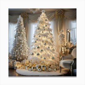 White Christmas Tree Canvas Print