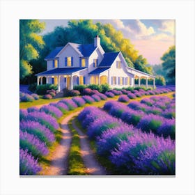 Tranquil Haven Lavender Fields And White House (4) 1 Canvas Print