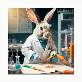 Rabbit In A Lab 1 Canvas Print