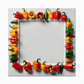 Frame Of Peppers 12 Canvas Print