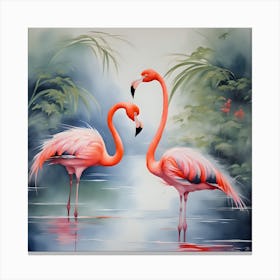 Two Flamingos Canvas Print