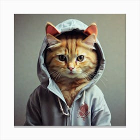 Cat In Hoodie Canvas Print