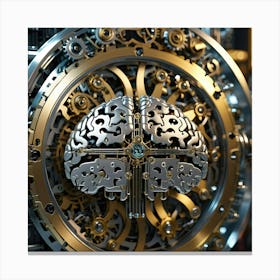 Metal Brain Of A Robot 11 Canvas Print