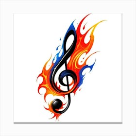 Flame Treble Clef Canvas Print