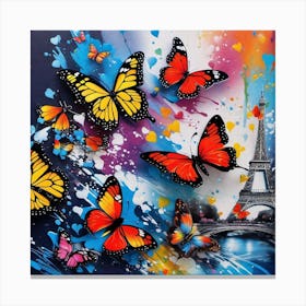 Butterflies In Paris 7 Canvas Print