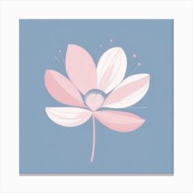 A White And Pink Flower In Minimalist Style Square Composition 236 Canvas Print