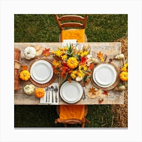 An Idyllic Rustic Autumn Setting A Basket Brimming With Fresh Harvest Of Corn And Pumpkin Wood Br (2) 2 Canvas Print