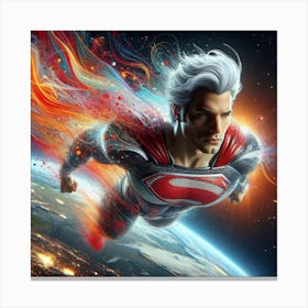 Superman In Space 4 Canvas Print