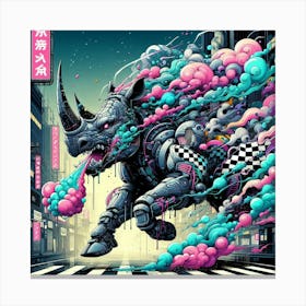 Rhino - Cityscape Canvas Print