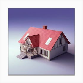 3d Model Of A House Canvas Print