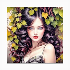 Autumn Girl With Vines Canvas Print