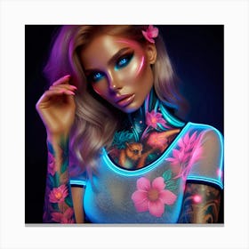 Neon Girl Canvas Print