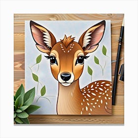 Deer Painting Canvas Print