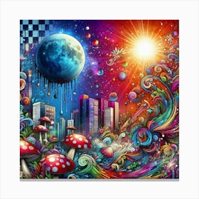 Psychedelic City 5 Canvas Print