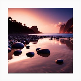 Sunset On The Beach 1 Canvas Print