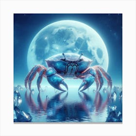 Crab In The Moonlight 35 Canvas Print