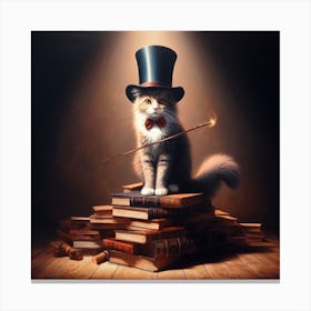Cat In Top Hat Canvas Print