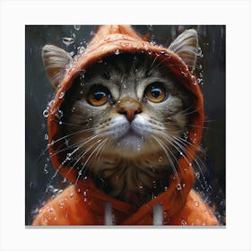 Cat In The Rain 1 Canvas Print