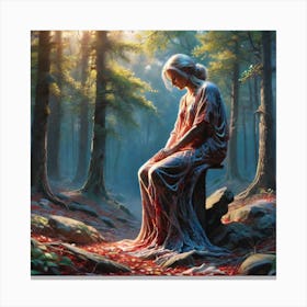 Woman In The Woods 46 Canvas Print