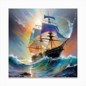 Albedobase Xl Seascape Ship On The High Seas Storm High Waves 0 Canvas Print