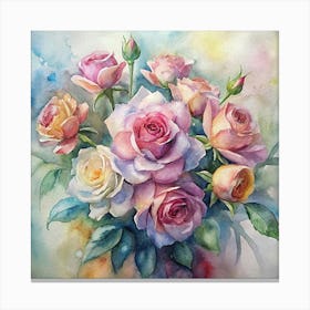 Watercolor Roses 20 Canvas Print