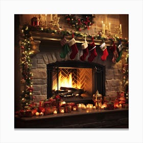 Christmas Fireplace 6 Canvas Print