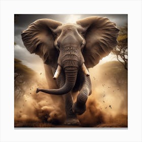 Charging African Elephant Canvas Print