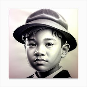 Portrait Of A Boy In A Hat Canvas Print