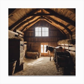 Horse In A Barn Canvas Print