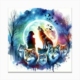 The visceral, instinctual, and deeply spiritual experience of having a connection to wolves Canvas Print