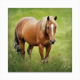 Horse In The Grass Art Print 0 Canvas Print