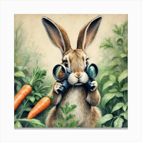 Rabbit With Binoculars 1 Canvas Print