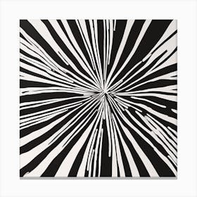 Chaos In Harmonious Brushstrokes Linocut Black And White Painting Canvas Print