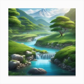 Waterfall In The Forest 6 Canvas Print