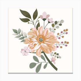 Floral Bouquet soft color wallart printable Instagram post Canvas Print