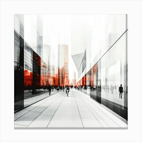 People Walking In The City Canvas Print