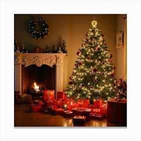 Asm Decorated Christmas Tree With Lots Of Presents 8029af5d 2f68 4e9c 9b9c F987d71b65b9 Canvas Print